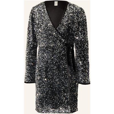 Y.A.S. Wickelkleid Mit Pailletten silber
