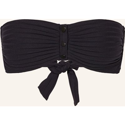Watercult Bandeau-Bikini-Top Henley Rib schwarz