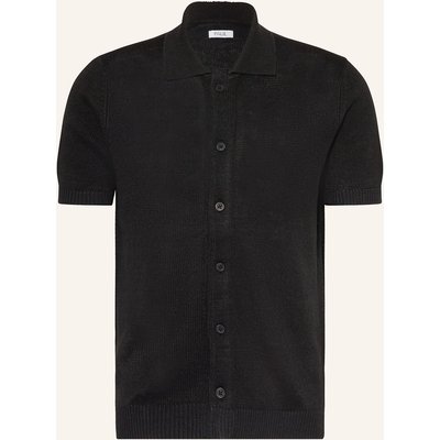 Paul Strickhemd Comfort Fit Aus Leinen schwarz