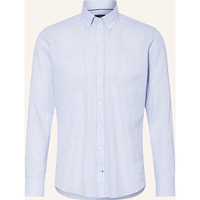 Strokesman's Hemd Regular Fit Mit Leinen blau
