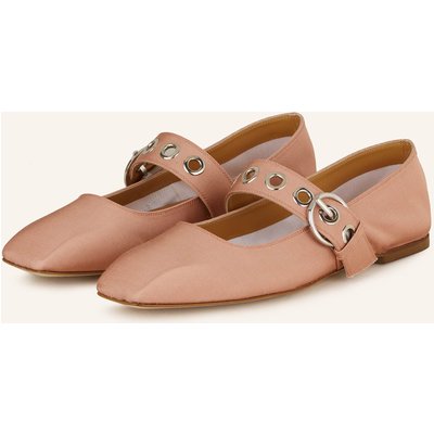 Aeyde Mary-Jane-Ballerinas Uma Eyelet Grosgrain rosa