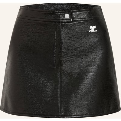 Courrèges Rock In Lederoptik schwarz