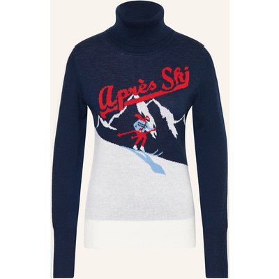 We Norwegians Rollkragenpullover After Ski Aus Merinowolle blau