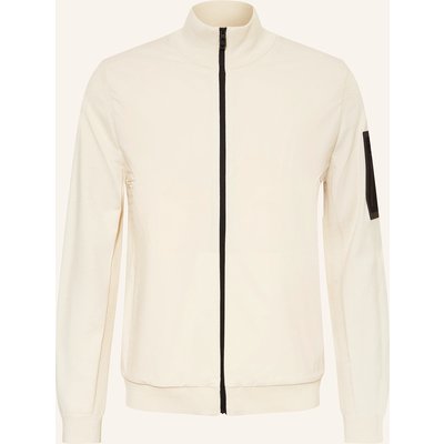 Boss Strickjacke Momentum Im Materialmix Mit Merinowolle weiss