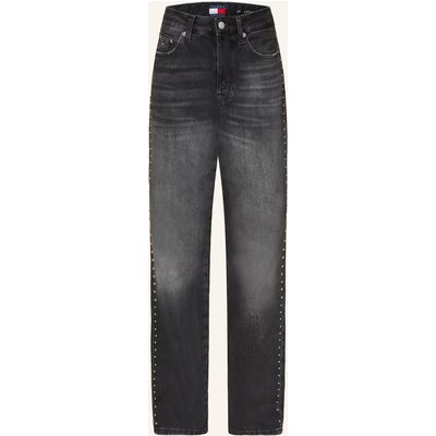 Tommy Jeans Straight Jeans Layla Mit Nieten schwarz