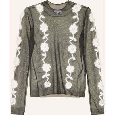 Ganni Longsleeve schwarz