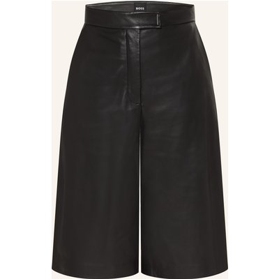 Boss Leder-Bermudas Sienna schwarz