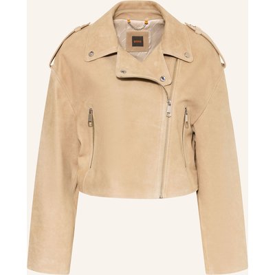 Boss Velourslederjacke Salace beige
