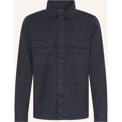Olymp Overshirt Casual Regular Fit Mit Leinen blau