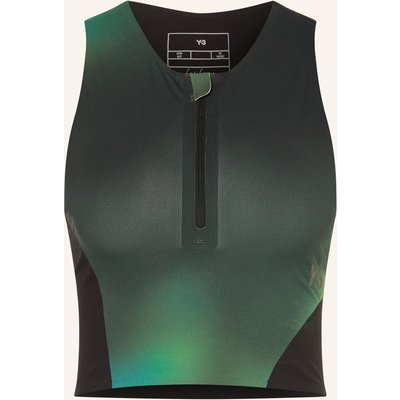 Y-3 Lauf-Top Y-3 Allover Print gruen