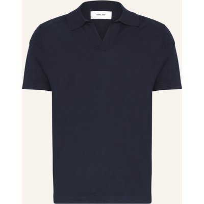 Nn.07 Strick-Poloshirt Ryan Mit Leinen blau