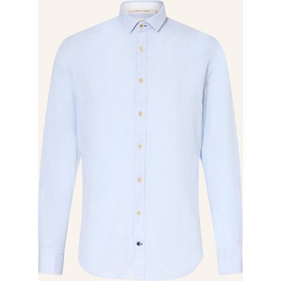 Colours & Sons Hemd Slim Fit Mit Leinen gruen