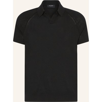 Olymp Signature Strick-Poloshirt schwarz