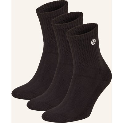 Lululemon 3er-Pack Sportsocken Daily Essential schwarz