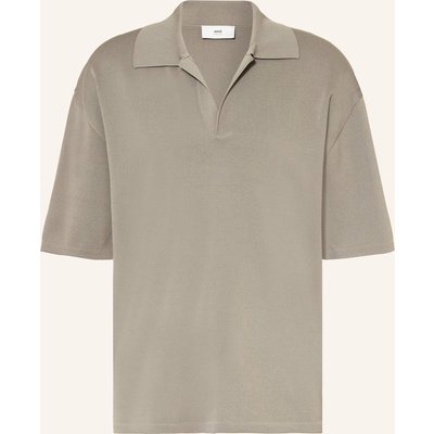 Ami Paris Strick-Poloshirt grau
