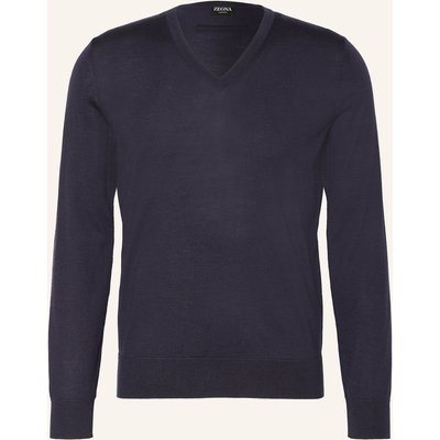Zegna Cashmere-Pullover Cashseta Mit Seide blau