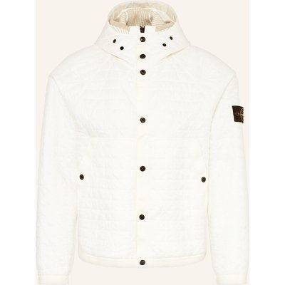 Stone Island Steppjacke Mit Abnehmbarer Blende Und Kapuze weiss