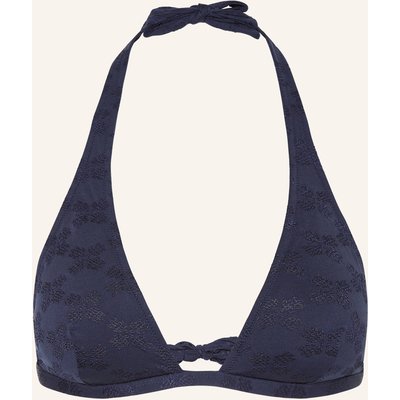 Vilebrequin Neckholder-Bikini-Top Jacquard Turtle Monogram Fleche blau