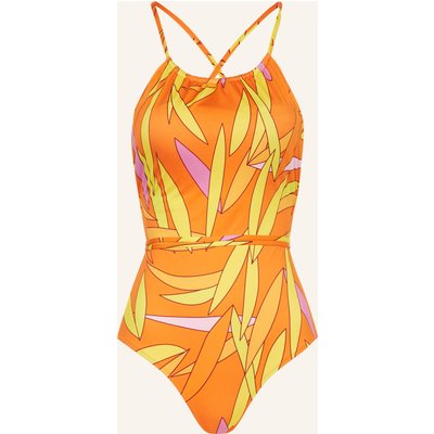Vilebrequin High-Neck-Badeanzug Madrague Hydra orange