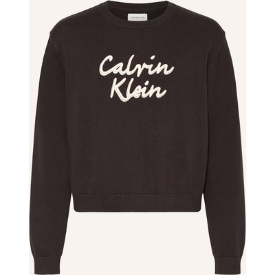 Calvin Klein Sweatshirt Mit Glitzergarn schwarz