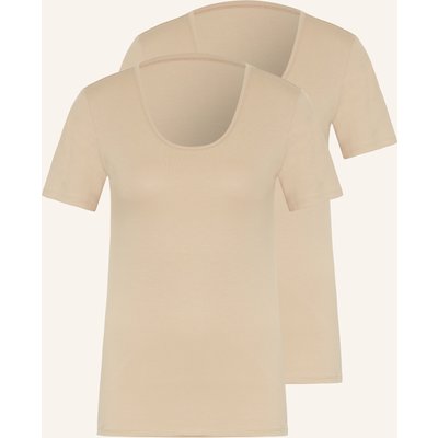 Falke 2er-Pack T-Shirts Daily Comfort braun