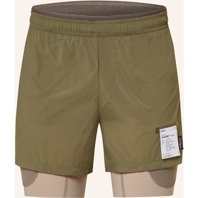 Satisfy 2-In-1-Laufshorts Techsilk™ Cordura® 8in gruen