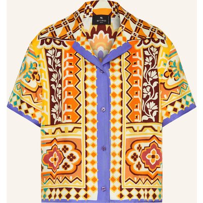 Etro Cropped-Hemdbluse Aus Seide gelb