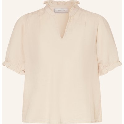 Neo Noir Blusenshirt Odesa Aus Leinen Mit Rüschen beige
