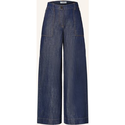 Reiss Wide Leg Jeans Ashby Mit Leinen blau