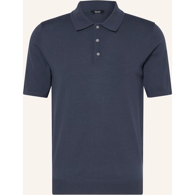Reiss Strick-Poloshirt Manor Aus Merinowolle blau