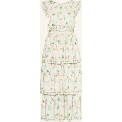 Mrs & Hugs Leinenkleid Mit Volants weiss