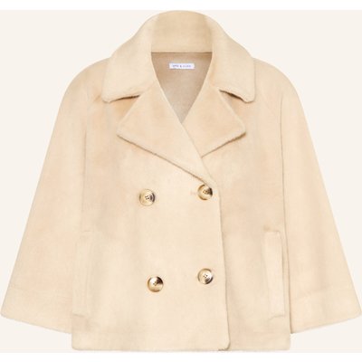 Mrs & Hugs Kunstpelz-Jacke Mit 3/4-Arm weiss