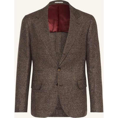 Brunello Cucinelli Flanellsakko Extra Slim Fit Mit Seide braun