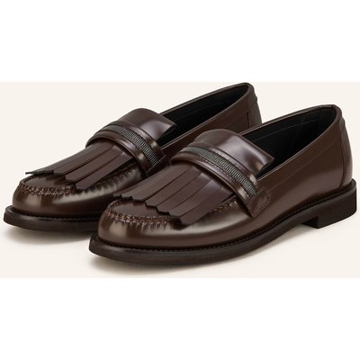 Brunello Cucinelli Loafer Mit Schmucksteinen braun