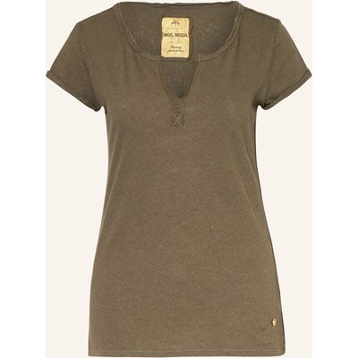 Mos Mosh T-Shirt Troy Mit Leinen gruen
