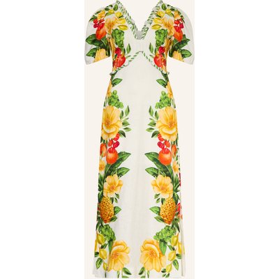 Farm Rio Cocktailkleid Picnic Flowers Aus Leinen weiss