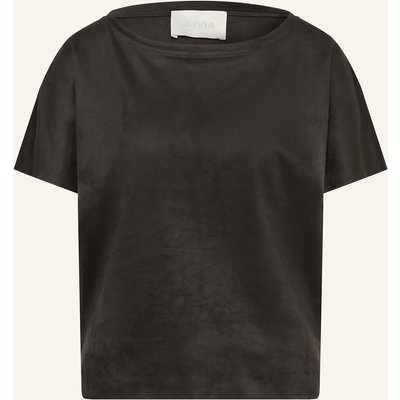 Juvia T-Shirt Fidelia In Lederoptik schwarz