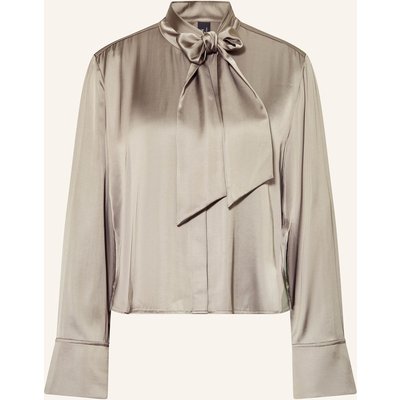 Marc Cain Satinbluse Mit Abnehmbarer Schluppe grau
