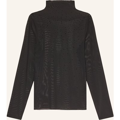 Marc Cain Longsleeve Aus Mesh Mit Schmucksteinen schwarz