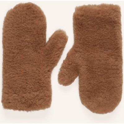 Max Mara Kamelhaar-Fäustlinge Ombrat braun