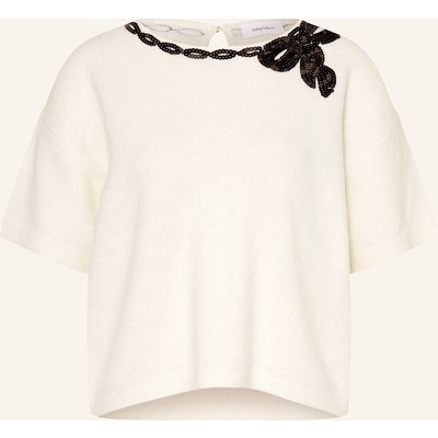 Darling Harbour Strickshirt Mit Pailletten weiss