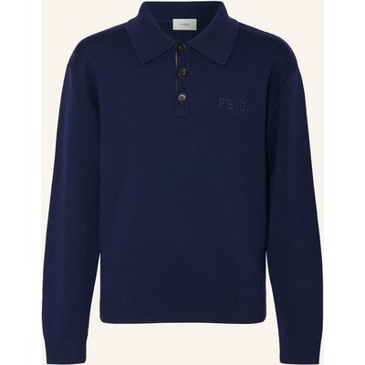 Fendi Strick-Poloshirt blau