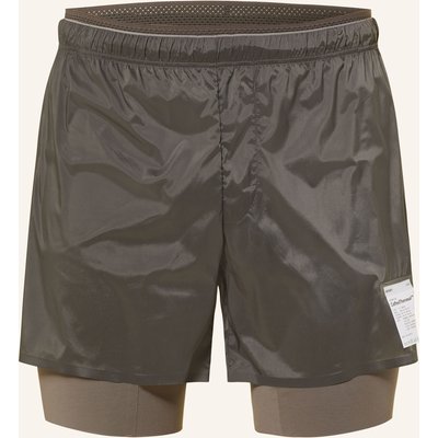 Satisfy 2-In-1-Laufshorts Coffeethermal™ 8“ gruen