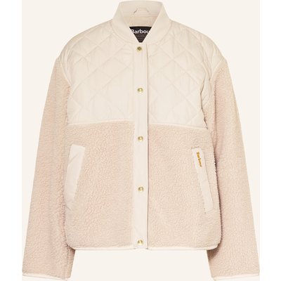 Barbour Teddyfell-Jacke Wetherby Im Materialmix weiss
