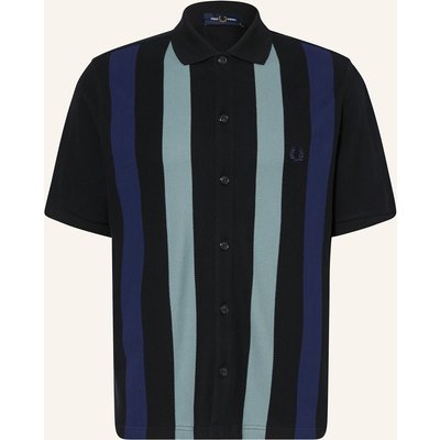 Fred Perry Kurzarm-Hemd Relaxed Fit schwarz