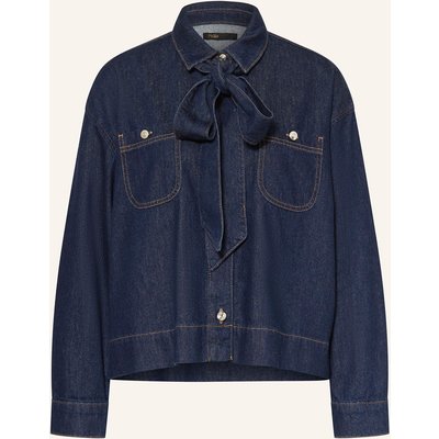 Maje Jeansbluse Mit Abnehmbarer Schluppe blau