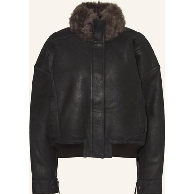 Utzon Lederjacke Joa schwarz