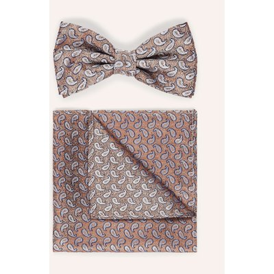 Prince Bowtie Set: Fliege Und Einstecktuch braun