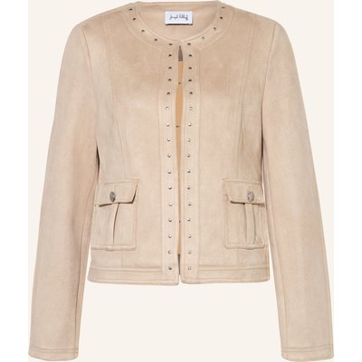 Joseph Ribkoff Kastenjacke In Lederoptik Mit Nieten beige