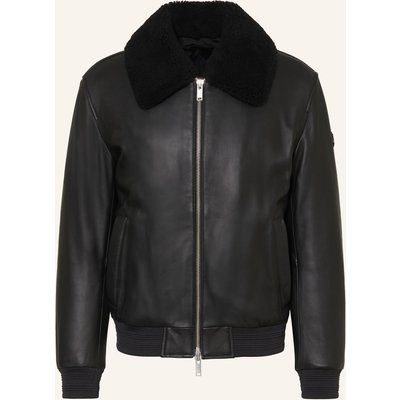 Moose Knuckles Lederblouson Toba schwarz